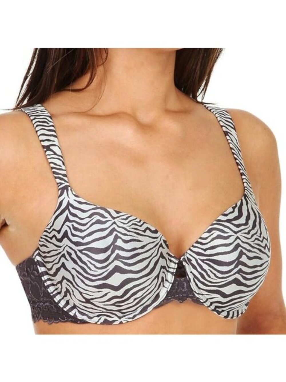 Maidenform Self Expressions iFit Lace Balconette Bra, Fuzzy Black Zebra, 40C